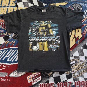 Vintage 2003 MLB Baseball Miami Florida Marlins World Series Champions Shirt